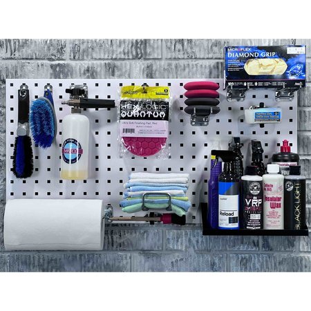 Triton Products (2) 18 In. W x 36 In. H White Steel Square Hole Pegboards 30 pc. LocHook Assortment & Hanging Bin System LB18-CK